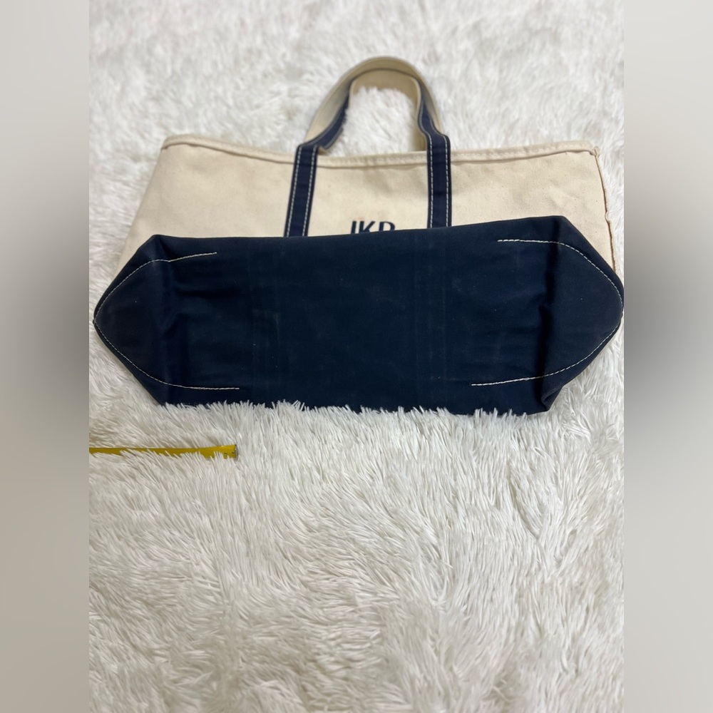 L.L. Bean Canvas Tote with Navy Trim - Picture 4 of 9